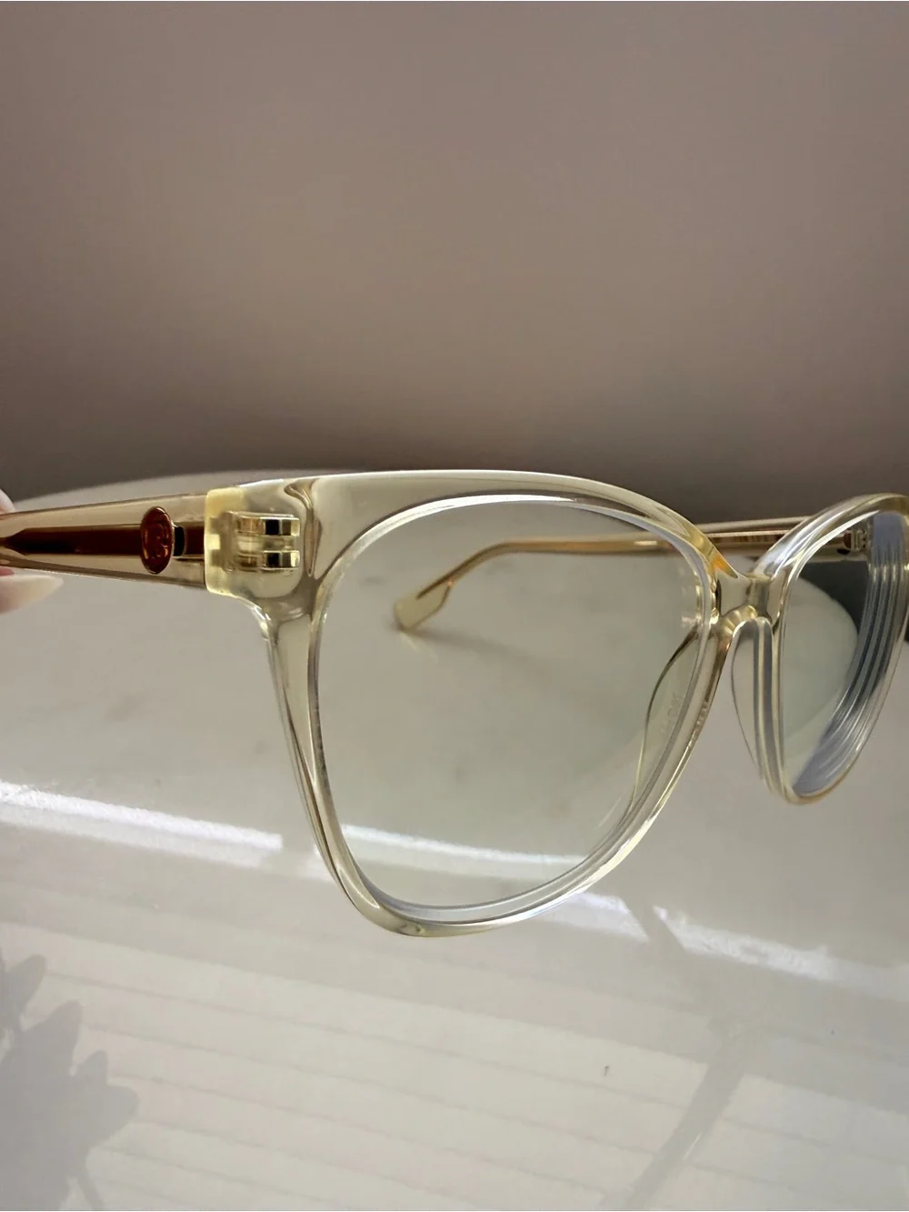 Burberry BE2345 Caroline Translucent Cream Cat-Eye Women's Glasses